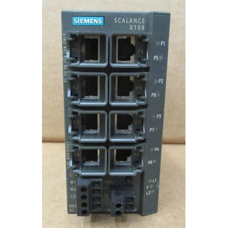 SIEMENS SCALANCE X108, UNMANAGED IE SWITCH, 8 X 10/100MBIT/S RJ45 PORTS