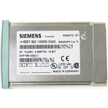 SIEMENS SIMATIC S7, MEMORY CARD FOR S7-400, LONG VERSION, 5V FLASH-EPROM, 4 MBYTES: 6ES7952-1KM00-0AA0