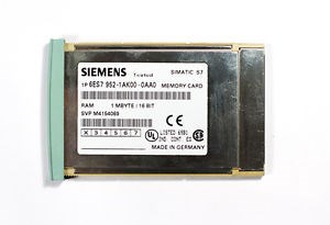 SIEMENS SIMATIC S7, RAM MEMORY CARD FOR S7-400, LONG VERSION, 1 MBYTE: 6ES7952-1AK00-0AA0